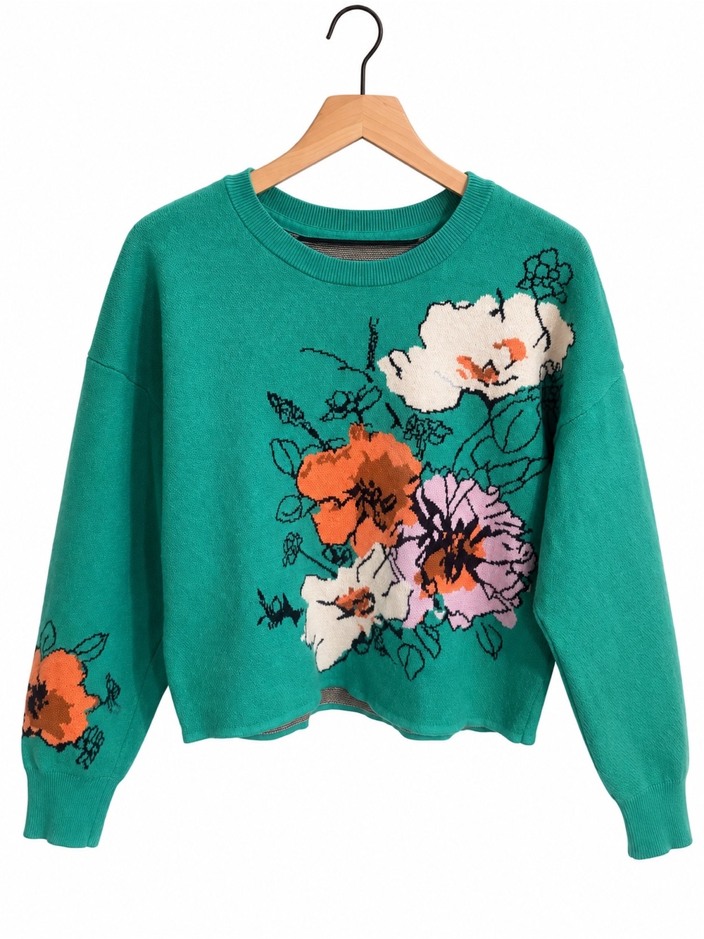 Anthropologie Maeve x Sonal Nathwani Camryn Cropped Floral Sweater Small - Picture 5 of 12